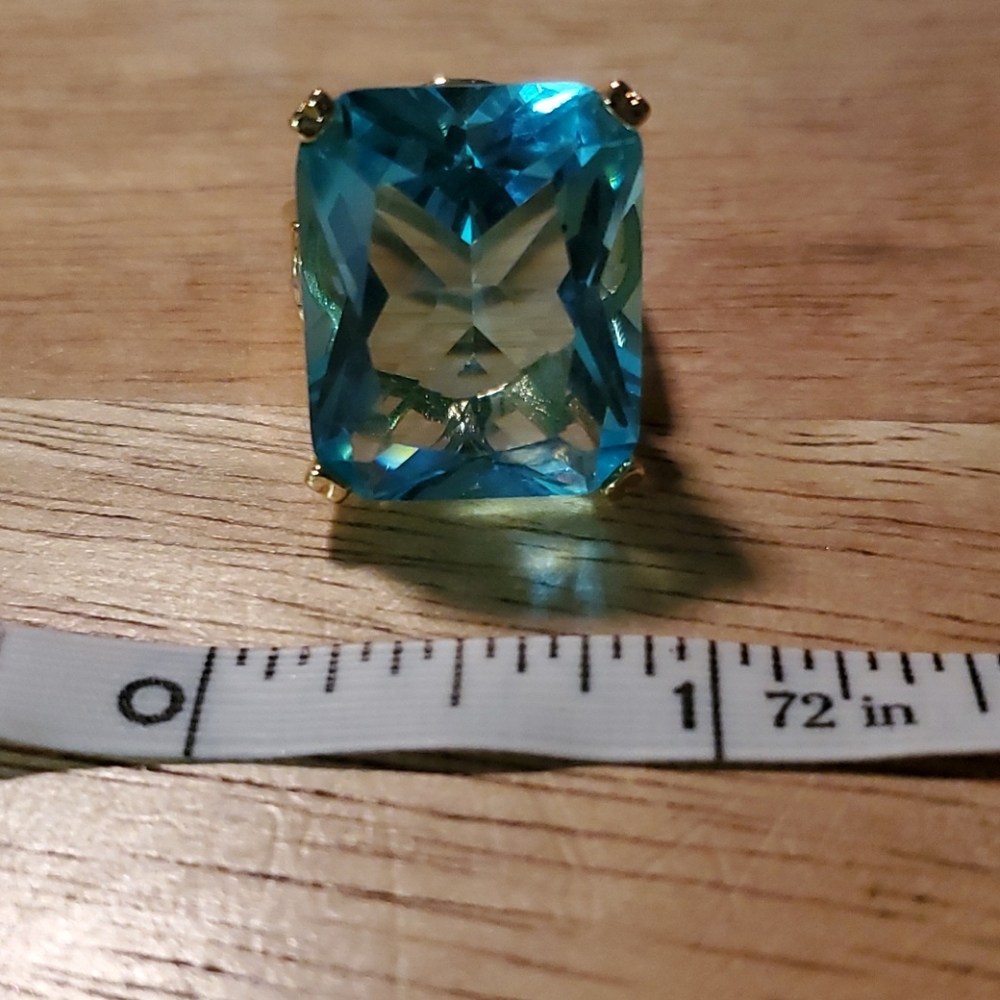 Beautiful Blue Statement Ring 7 Nwot - image 4